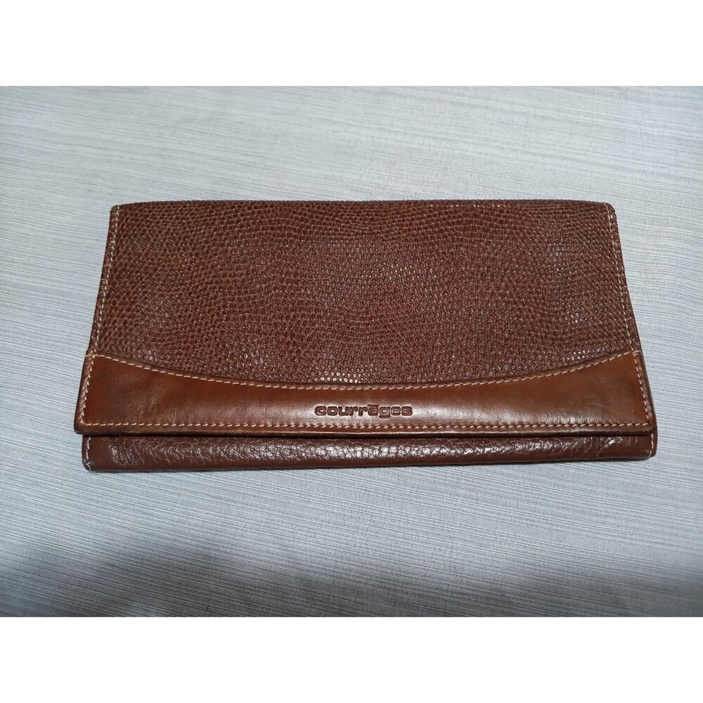 Vintage Courreges Paris Leather Wallet  Tan